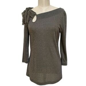 Anthropologie Deletta Volarte Sparkle Lurex Top, Women's Medium